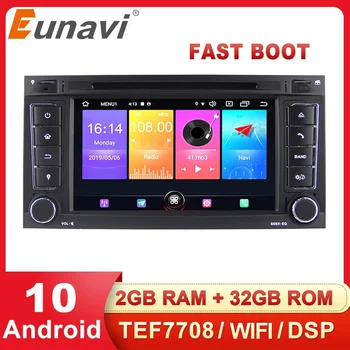 Eunavi Android enota 2 Din avtoradio GPS Multimedia Za VW Touareg Transporter T5 2004-2011 Multivan WIFI Bluetooth Carplay