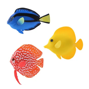Umetni Svetlobni Ribe Silikonski Akvarij Krajine Ribe Žareti V Temno Fish Tank Dekoracijo Akvarij Dodatki, Izdelki Za Hišne Živali
