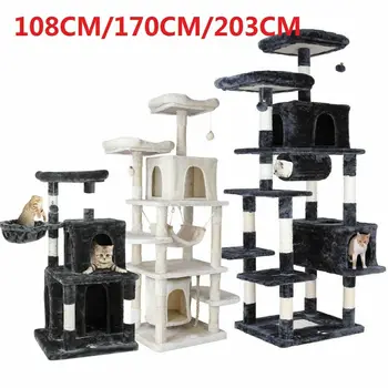 Mačje Drevo Stolp Condo Scratcher Doma Pohištvo Domače Hiše viseči mreži, Mačke Plezanje Pohištvo Domače Hiše viseči mreži, Mačje Drevo Stolp