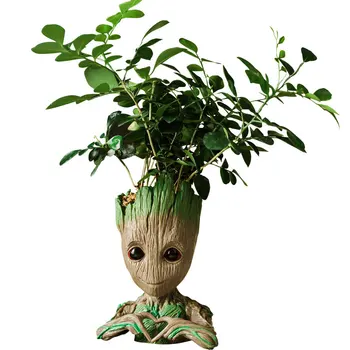 Groot Vaza Srčkan Model Igrača Pero Lonec Cvetlični Lonec Planter Pot Darilo Za Otroka Otroci Figurice Drevo Človek Vrt Planter Cvetlični lončki