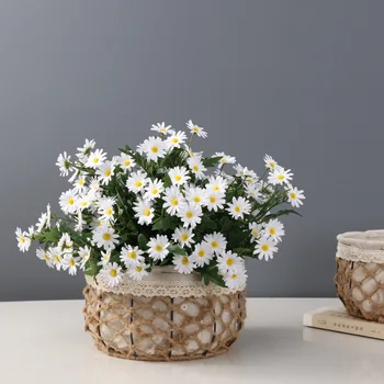 Simulacija 9-vilice Daisy Šopek Doma Dnevna Soba, Jedilna Miza Poročno Dekoracijo Umetnih Cvet Ponaredek Rastlin Bele Drobne Rože