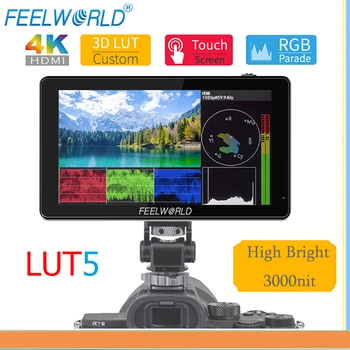 Feelworld LUT5 5.5 Palčni 3000nit Na Zaslon Fotoaparata 4K HDMI je združljiv IPS Panel 3D LUT Zaslon na Dotik DSLR Področju Monitor