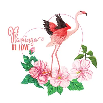 Novo Cvetje Flamingo Obliži nalepke Za majice za Oblačila Thermoadhesive Obliž Nalepke na Oblačilih Ženske T-Shirt Appliques