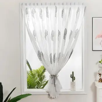 Dnevna soba spalnica kratke zavese z Velcro namestitev samolepilne listov zavese dekoracijo semi-senčenje lahko meri