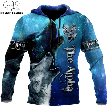 Lep Volk Zvezdnato nebo 3D Vsem Natisnjeno Unisex Deluxe pulover s kapuco Zip Majica Puloverju Priložnostne Jakno, Trenirko DW0327