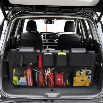 Avto Backseat Trunk Organizator Auto Moto Avto Zadaj Sedež Nazaj Vrečko Za Shranjevanje S Pokrovom Nalaganje Tidying Avto Notranja Oprema