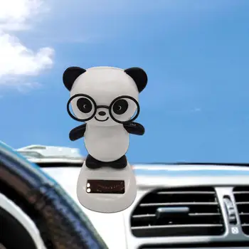 Lep Očala Panda Sončne Energije Mahati Lutka Avto Notranje Zadeve Ornament Darilo Srečno Notranje Dekoracije Avto Armaturne Plošče Igrače