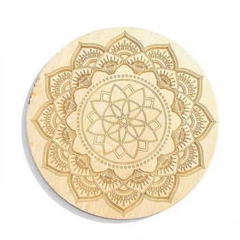 10 cm Naravnega Lesa Mandala Kristali Kremena Odbor Lotus Flower Budizem Kamen Stojalo Zdravilne Meditacije, Joge Čakro, Orgonski Znanja