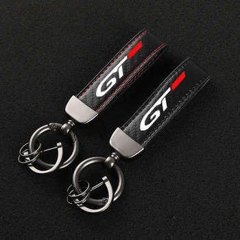 Za GT LINE Sportage Peugeot GT GTLine Dodatki Avto logotip Ogljikovih vlaken z linijo Usnje Avto KeyChain šport po Meri obeski za ključe
