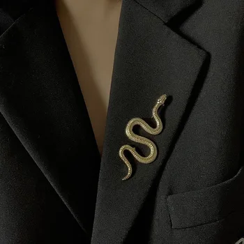 Moda Edinstven Design Zlato Barvo Kača Broške Ženske Moški Lady Luksuzni Kovinski Kača Živali Broška Zatiči Stranka Priložnostne Nakit Darila