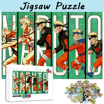 300/500/1000 Kosov Japonske Anime Naruto Jigsaw Uganke Naruto Uzumaki Lesene Ugank za Odrasle starši-Otrok, Interaktivne Igrače