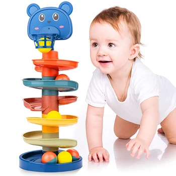 Montessori Žogo Stran Igrač Za Dojenčke 6 12 Mesecev, Otroške Igre, Zlaganje Igrače Slide Progi Vozni Žogo Otroške Igrače 1 2 3 Let