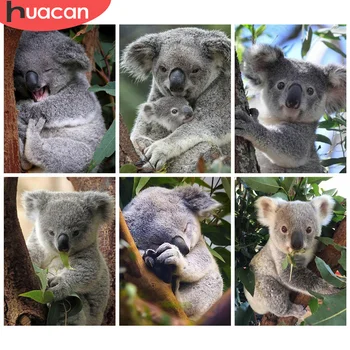 HUACAN Celoten Kvadratni Diamond Slikarstvo Koala Diamond Vezenje Mozaik Prodaja Živali Domov Dekoracijo Obrti Kit