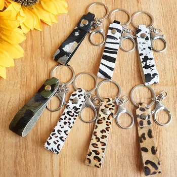 Leopard Pravega Usnja Zebra Krava Kože Keychains za Ženske Usnje obeski za ključe