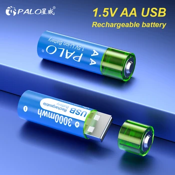 PALO AA 1,5 v baterija Li-ion USB Polnilne Baterije 3000mWh 1,5 V AA Litijeva Polnilna Baterija 1,5 V AA Baterije za Daljinski upravljalnik