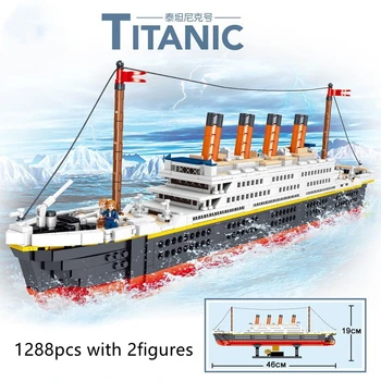 2021 Nove Ladje Titanik Modela Serije gradniki Kompleti Ustvarjalnost Zbrati Opeke Otroci DIY Igrače Za Otroke, Božična Darila