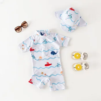 Baby Boy Kopalke enodelne Kopalke otroške kopalke UV Zaščito Morskih psov, Tiskanje, Plavanje Obleko za Fante Plaži, Bazen Oblačila
