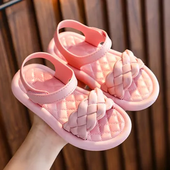 1-8 let poletje dekleta rožnate sandale malčka, otroška moda princesa deklica čevlji otroci open toe non-slip plaži sandali