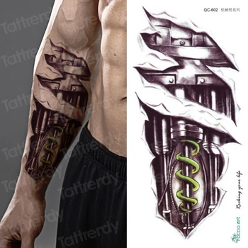 začasni tattoo moških mehanske tiger začasni tattoo fant nepremočljiva strani tattoo 3D robot tattoo nalepke vodo prenos body art