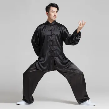 Unisex Tradicionalna Kitajska Obleka 7 Barv Dolgo Oplaščeni Wushu TaiChi KungFu Enotno Obleko Uniforme, Tai Chi Vadbe Oblačila