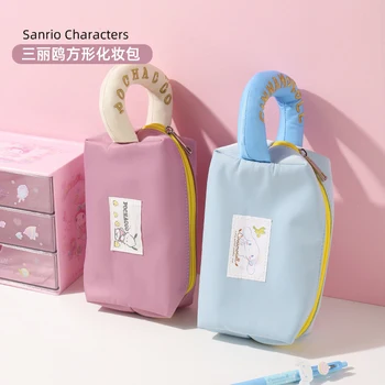 Sanrioes Anime Cinnamoroll Kvadratnih Kozmetični Vrečko, Velike Zmogljivosti, Svinčnik Večfunkcijsko Žensk Na Prostem Vrečko Za Shranjevanje Kawaii Darila