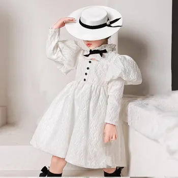 Baby Španski Lolita Princess Obleke Žogo Otroci Bridemaid Poročne Obleke Za Otroke Puff Rokavi Dekle Formalno Elegantno Frocks A1498