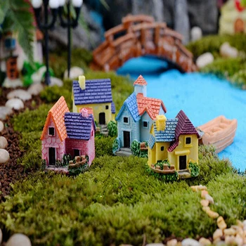 Mini Hiša villa Gozdna Vila Figurice Grad DIY Pravljice Vrt Miniature Gradov Terarija Figurice 1PCS
