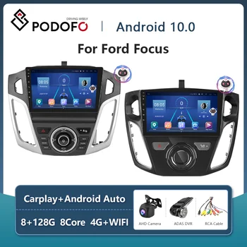 Podofo AI Glas 2 din Android Avto Radio Za 2012-2018 Ford Focus Carplay Video Večpredstavnostna 4G GPS 2din autoradio Št DVD Predvajalnik
