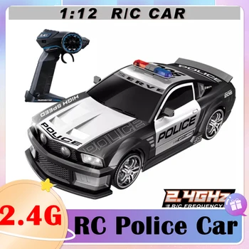 1/12 RC Avto 2.4 GHz Policija Super Hitro Daljinsko upravljanje Avtomobilov Igrača, s Luči Trajne Chase Drift Električna Vozila, Igrače za Fante Otrok