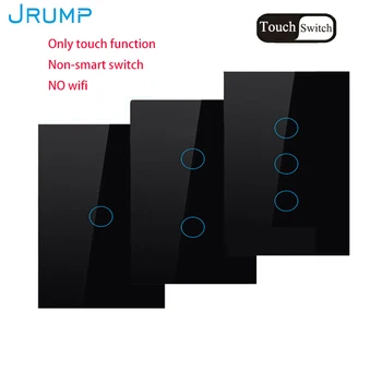 JRUMP NAS Standard Dotik Siwtch Stenska Stikala za Luč Luksuzni Steklo Zaslona na Dotik, Ne WiFi, Ni Pametno Stikalo Non-smart stikalo