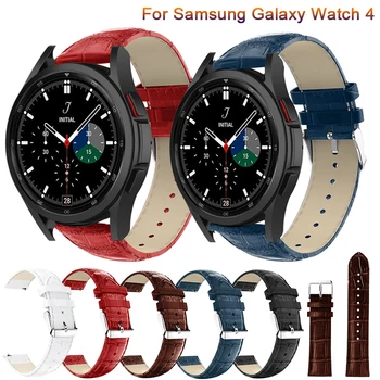 20 mm Pravega Usnja Trak Watchband Za Samsung Galaxy Watch4 40 44 mm/Watch 4 Classic 42 46mm Original Zapestnice Zapestnica Pasu