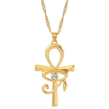 Egipčanski Ankh Križ Obesek Ogrlica za Ženske, Moške Amulet Oči Horus Simbol Življenja Križ Ogrlice Afriški Nakit Darila
