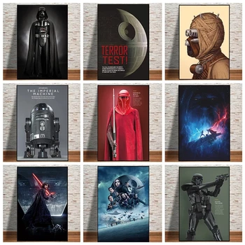 Disney Darth Vader Yoda Platno Slikarstvo Star Wars Jedi Knight, Plakati, Tiskanje Wall Art Film Slike Dom Za Office Bar Dekor