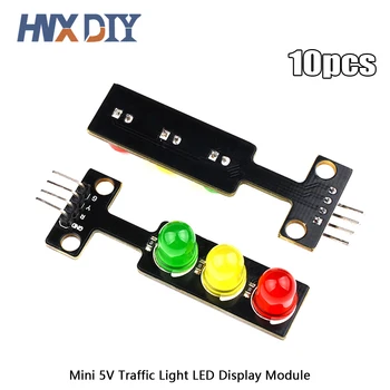 10pcs Mini 5V semafor LED Zaslon Modul za Arduino Rdeča Rumena Zelena 5mm LED RGB semafor