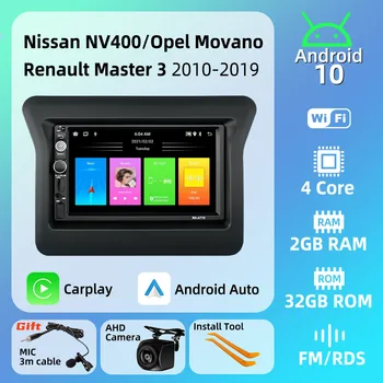Avtoradio 2 Din Android Stereo za Nissan NV400 Opel Movano Renault Master 3 2010-2019 Zaslona Večpredstavnost Carplay Autoradio Auto