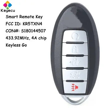 KEYECU Smart brez ključa Pojdi Daljinsko Avto Ključ S 5 Gumbi 433.92 MHz 4A Čip za Nissan Lopov 2019 2020 F.o.b. FCC ID:KR5TXN4 S180144507