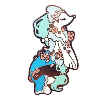 Primarina Značko Sijoče živali Emajl pin cute anime znakov Značko krasen obleke ali vrečke dekor