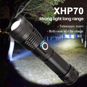 High Power Led Svetilka XHP70 Glare 4 Core Polnjenje Baklo Zoom Usb Ročna Svetilka Za Kampiranje, na Prostem za Uporabo v Sili