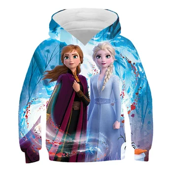 2022 Nove Vroče Zamrznjene Ana Elsa Hoodie za Otroke Jeseni, Pozimi Topla Jopica Moda za Fante in Dekleta Puloverju Kostum 1-14Years