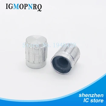 10PCS/LOT 13*17 mm aluminij zlitine potenciometer gumb rotacijski stikalo za nadzor glasnosti gumb Srebrno Klobuk