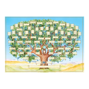 1pcs Družinsko Drevo Karte Izpolnite 6 Generacije Genealogy Plakat Platno Umetnosti Stenski Dekor Drevo Življenja Dnevna Soba Družinska Zgodovina