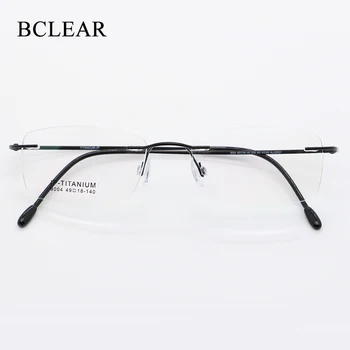 BCLEAR 49-18-140 Moški Ženske Titana Rimless Unisex Okvirji Ultralahkih brez okvirjev Mode Optični Okvirji za Očala 9004