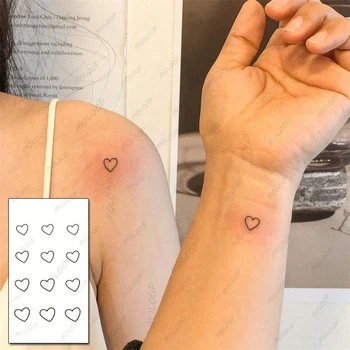 Srce Design Nepremočljiva Začasni Tattoo Nalepke Black Ročno Sestavljen Body Art Ponaredek Tatoo Flash Tatoo Zapestje Gleženj Ženski
