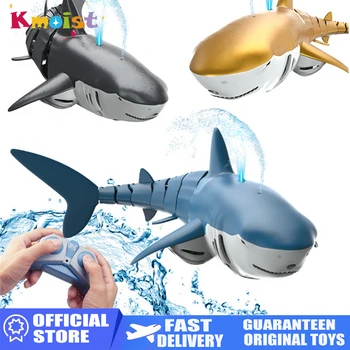 2.4 G Simulacije Daljinski upravljalnik Živali z Lučmi Podmornica Roboti Ribe, Električne Igrače za Boy Nadgradnjo razpršeno Vodo Rc morski Pes Igrača