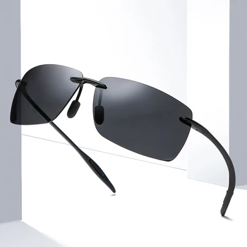 TR90 Polarizirana sončna Očala Kvadratnih Rimless Polaroid sončna očala blagovne Znamke Oblikovalec Gafas Moških Ovalne sončna Očala Sunglass za Moške, Ženske