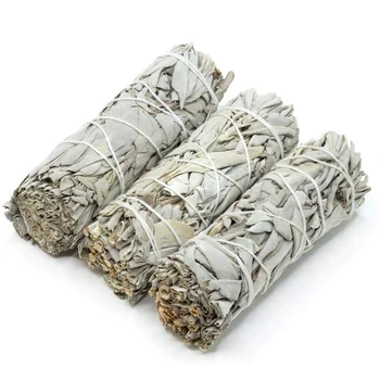 1PC 9 cm Beli Žajbelj Snope Sage Madeže Palico za Čiščenje Doma Kadila Zdravilne Meditacije in California Madeže Palice Rituale