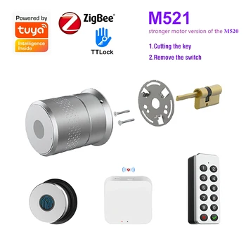 M521 Tuya Smart Lock TTlock Prstnih Valj Bluetooth Za Vrata 50-100 mm Thickess Podporo WIFI Ključavnica Za Pametni Dom
