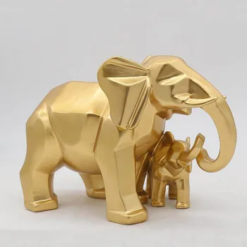 Zlato Sodobne Geometrijske Zlato Slon Smolo Dom Dekoracija dodatna Oprema Obrti za Kiparstvo Kip Okraski Mati in otrok