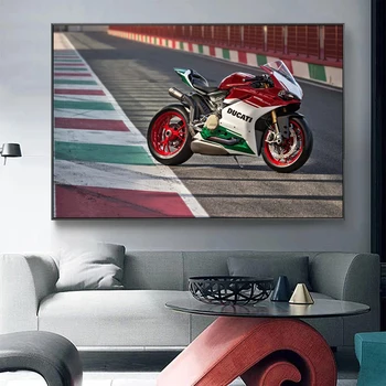 Ducati 1299 Panigale R Končna Izdaja Rdeči in Beli Šport Motocikel Sodobne Umetnosti Steno Plakati Platno Fotografij Doma Soba Dekoracijo