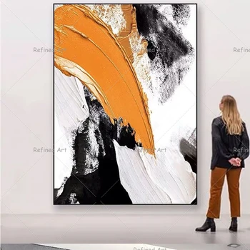 Ročno Umetnost Oranžna Povzetek Oljna slika, Platno, 100%Ročno poslikano Dnevna Soba Vhod Steno Modni Dekorativni brez okvirjev Umetnine
